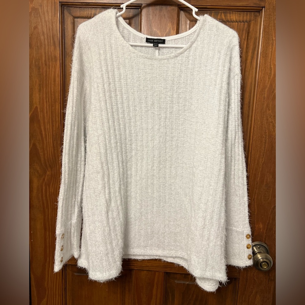 Lane Bryant White Textured Sweater